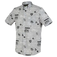 Chemise boutonnée Kekai Performance argentée Reyn Spooner pour homme, des Las Vegas Raiders
