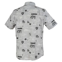 Chemise boutonnée Kekai Performance argentée Reyn Spooner pour homme, des Las Vegas Raiders
