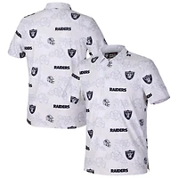 Polo Performance Reyn Spooner blanc pour homme des Las Vegas Raiders, en tissu PUA, le jour du match