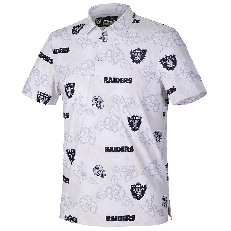 Men's Reyn Spooner White Las Vegas Raiders Pua Performance Game Day Polo