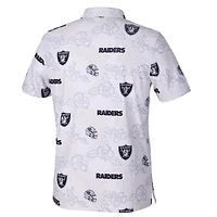 Polo Performance Reyn Spooner blanc pour homme des Las Vegas Raiders, en tissu PUA, le jour du match