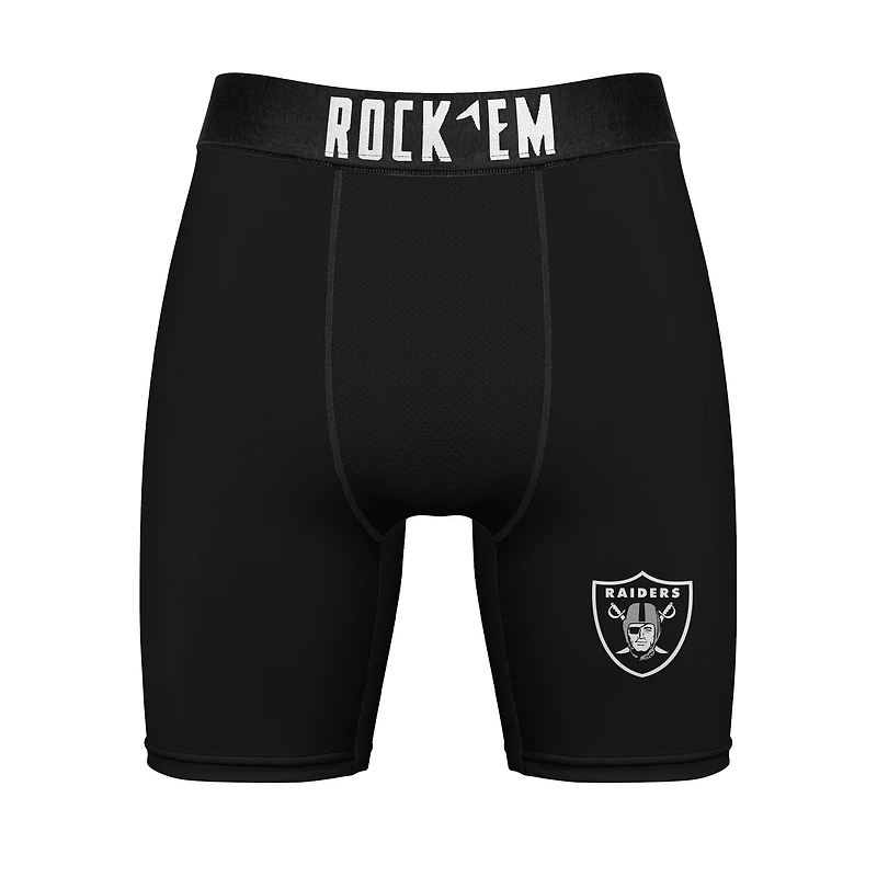 Men's Rock Em Socks Las Vegas Raiders Primary Crew & Boxer Briefs Combo Pack