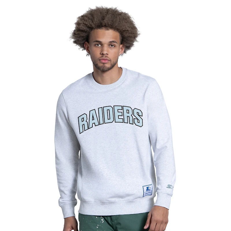 Sweat-shirt polaire Starter Ash Las Vegas Raiders Faceoff pour homme