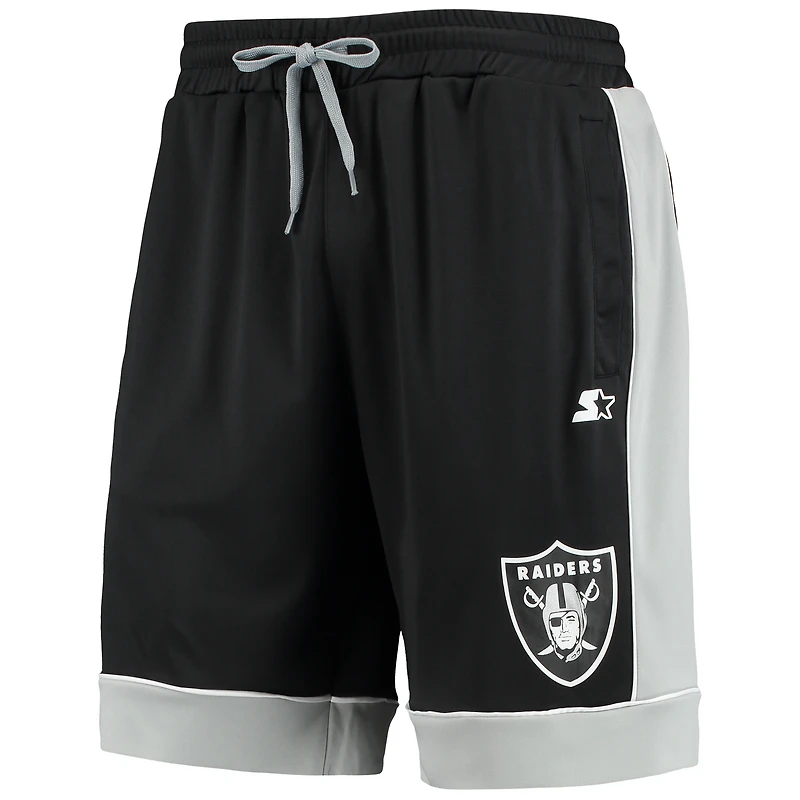 Men's Starter Black/Silver Las Vegas Raiders Fan Favorite Fashion Shorts