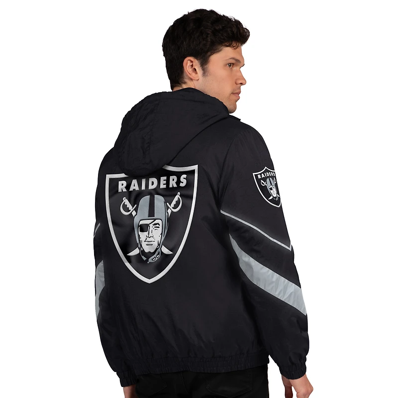 Veste zippée complète pour homme Starter noire/argentée des Las Vegas Raiders Thursday Night Gridiron