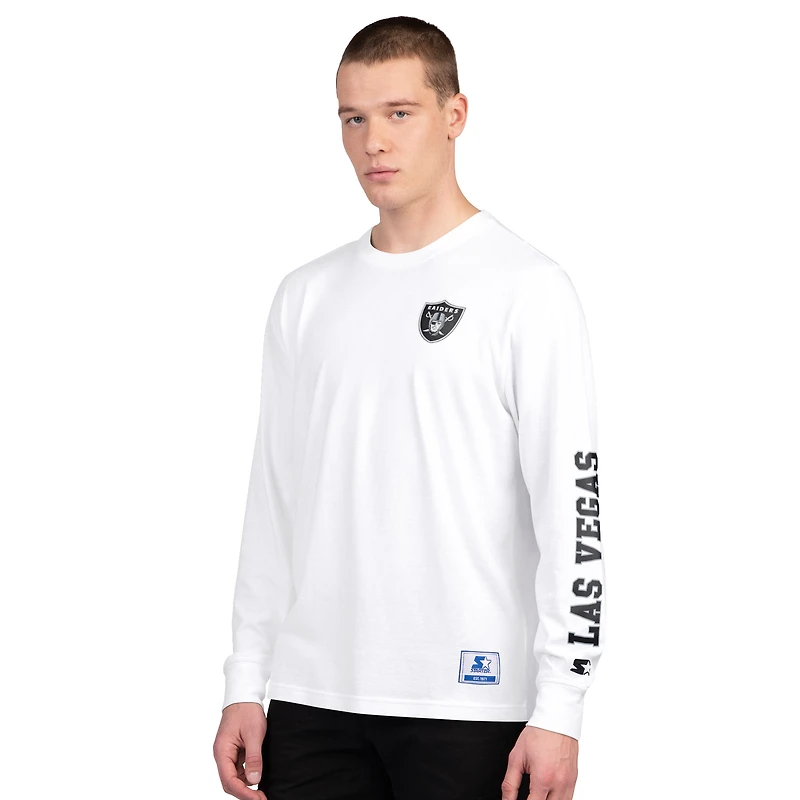 Men's Starter  Black/White Las Vegas Raiders Short Sleeve & Long T-Shirt Combo Pack