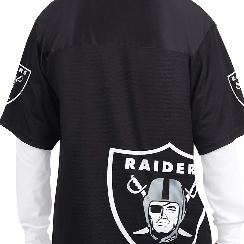 Men's Starter  Black/White Las Vegas Raiders Short Sleeve & Long T-Shirt Combo Pack