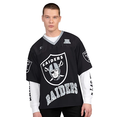 Men's Starter  Black/White Las Vegas Raiders Short Sleeve & Long T-Shirt Combo Pack