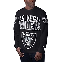 Men's Starter Black Las Vegas Raiders Clutch Hit Long Sleeve T-Shirt