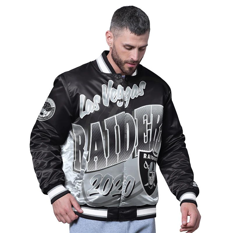 Veste noire à boutons-pression pour homme, style universitaire, Pass Rush