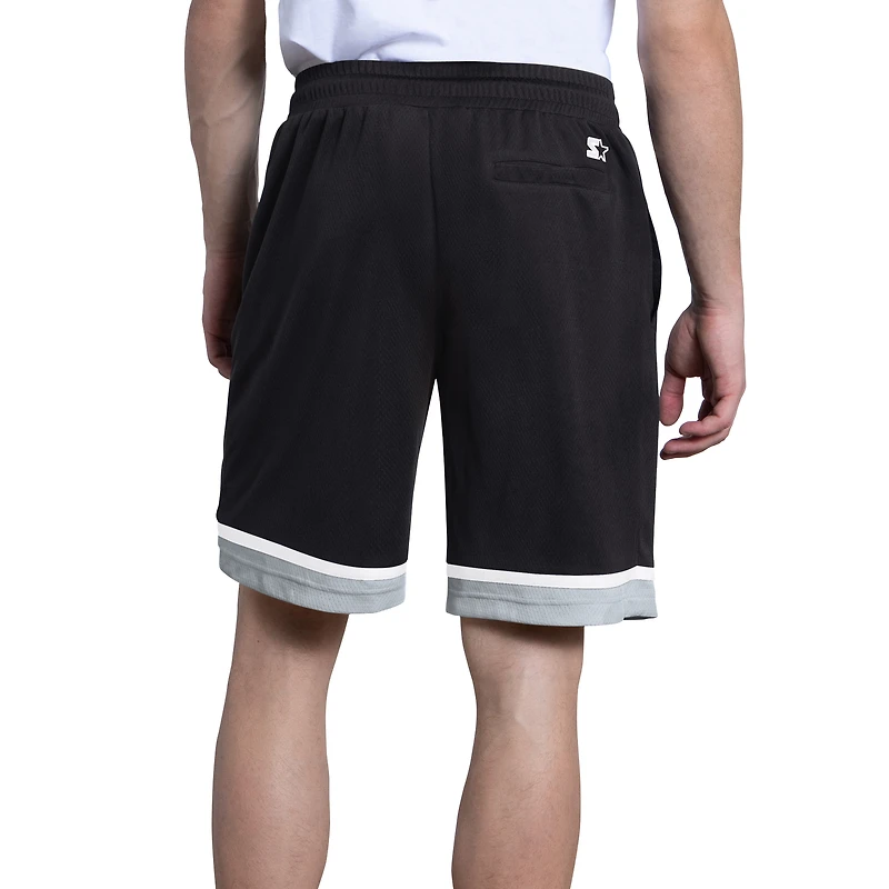 Men's Starter Black Las Vegas Raiders Power Play Mesh Shorts