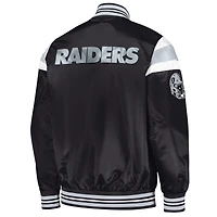Veste universitaire en satin noir Starter pour homme des Las Vegas Raiders