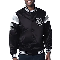 Veste universitaire en satin noir Starter pour homme des Las Vegas Raiders