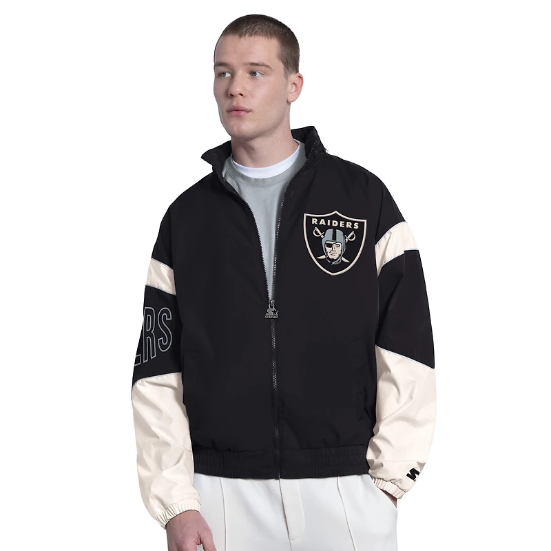 Veste à capuche zippée Starter noire pour homme, modèle The Gust des Raiders de Las Vegas