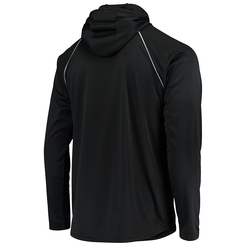 T-shirt à manches longues Starter Black Las Vegas Raiders Throwback Raglan Hoodie pour homme