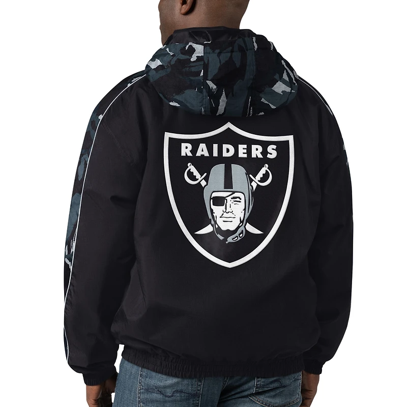 Men's Starter Black Las Vegas Raiders Thursday Night Gridiron Full-Zip Hoodie