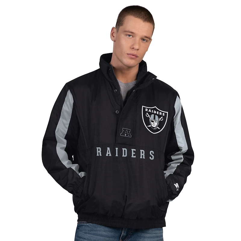 Veste demi-zippée noire Starter pour homme des Las Vegas Raiders Thursday Night Gridiron