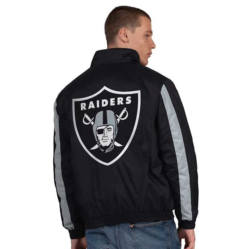 Veste demi-zippée noire Starter pour homme des Las Vegas Raiders Thursday Night Gridiron