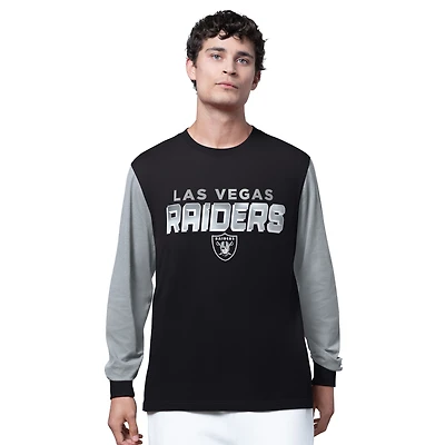 Men's Starter Black Las Vegas Raiders Thursday Night Gridiron Long Sleeve T-Shirt