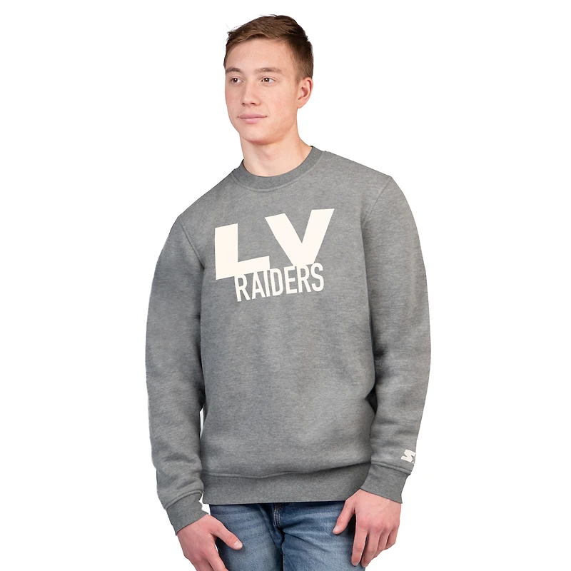 Men's Starter  Charcoal Las Vegas Raiders Assist Sweatshirt