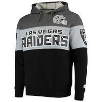 Men's Starter Heathered Gray/Silver Las Vegas Raiders Extreme Fireballer Pullover Hoodie
