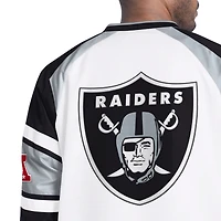 Men's Starter  White Las Vegas Raiders Infield Play Raglan Pullover Jacket