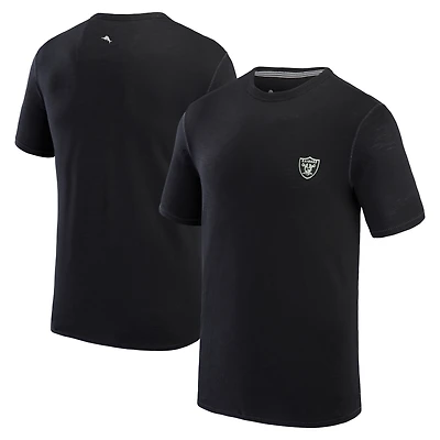 T-shirt de plage Tommy Bahama noir Las Vegas Raiders Bali pour hommes
