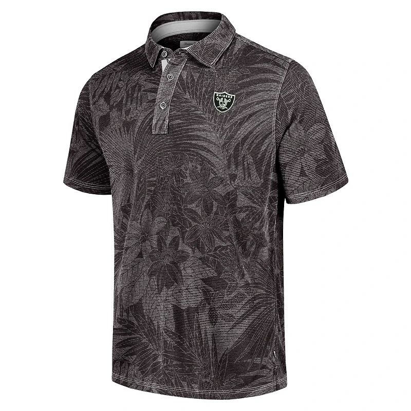 Polo Tommy Bahama noir Las Vegas Raiders Big & Tall Santiago Paradise pour hommes