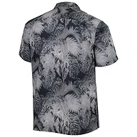 Men's Tommy Bahama Black Las Vegas Raiders Coast Luminescent Fronds Camp IslandZone Button-Up Shirt