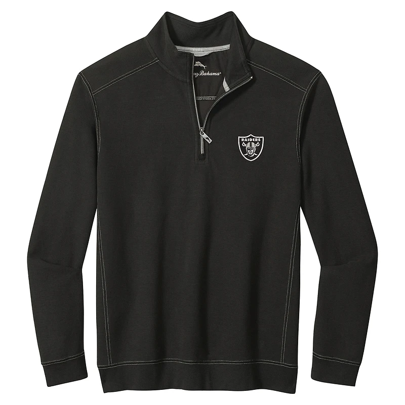 Men's Tommy Bahama  Black Las Vegas Raiders Sport Tobago Half-Zip Pullover