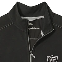 Men's Tommy Bahama  Black Las Vegas Raiders Sport Tobago Half-Zip Pullover