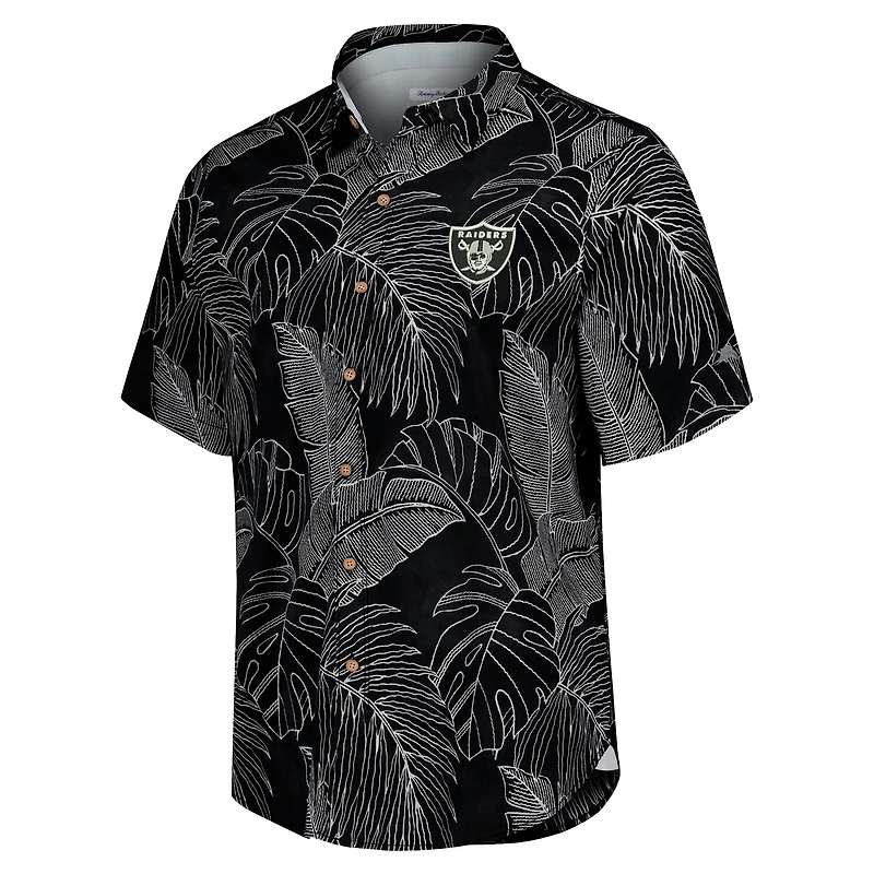 Men's Tommy Bahama Black Las Vegas Raiders Sport Vine Line Button-Down Shirt