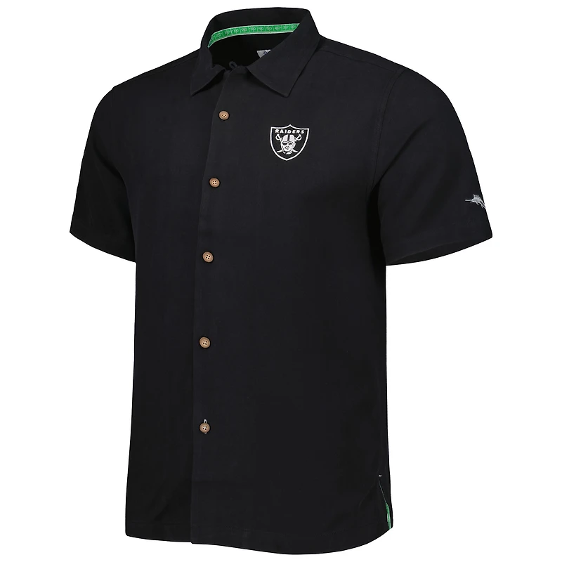Chemise boutonnée Tommy Bahama Las Vegas Raiders Top of Your Game Camp pour homme