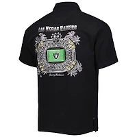 Chemise boutonnée Tommy Bahama Las Vegas Raiders Top of Your Game Camp pour homme