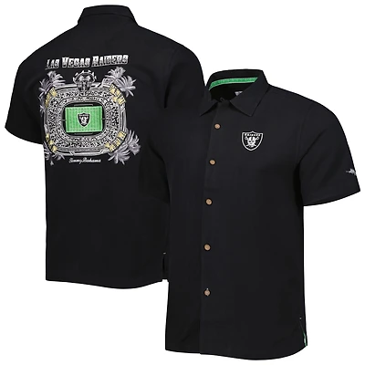 Chemise boutonnée Tommy Bahama Las Vegas Raiders Top of Your Game Camp pour homme