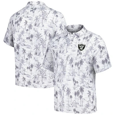 Men's Tommy Bahama Gray Las Vegas Raiders Cabana Shores IslandZone Tri-Blend Polo