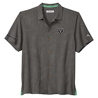 Men's Tommy Bahama  Gray Las Vegas Raiders Endzone Paradise COOLMAX Button-Up Shirt