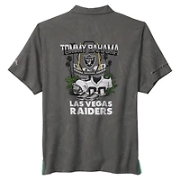 Men's Tommy Bahama  Gray Las Vegas Raiders Endzone Paradise COOLMAX Button-Up Shirt