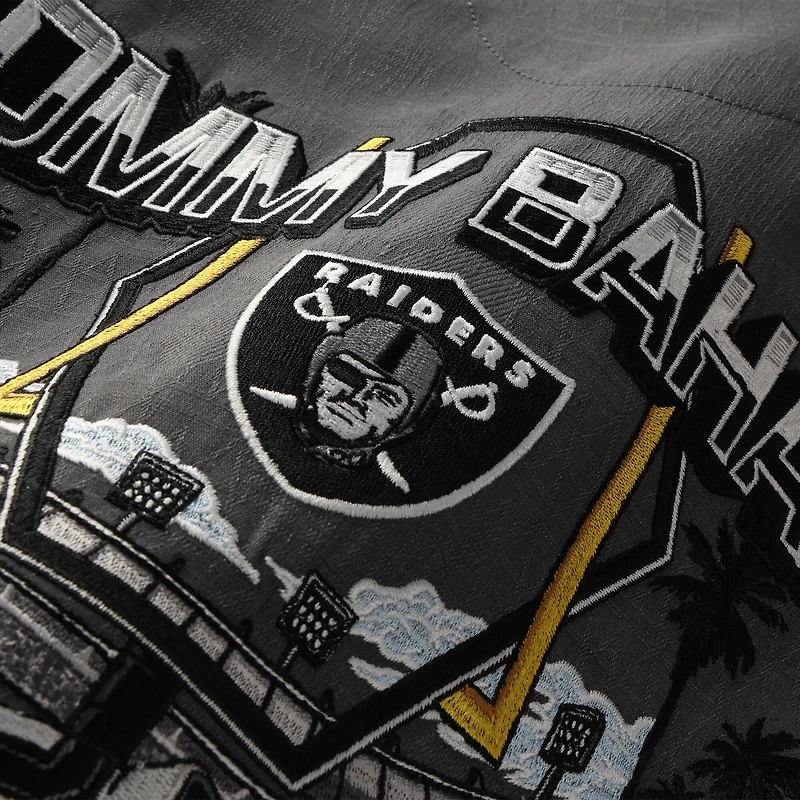 Men's Tommy Bahama  Gray Las Vegas Raiders Endzone Paradise COOLMAX Button-Up Shirt