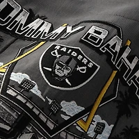 Men's Tommy Bahama  Gray Las Vegas Raiders Endzone Paradise COOLMAX Button-Up Shirt