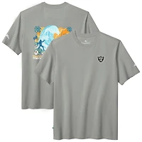 Men's Tommy Bahama  Gray Las Vegas Raiders Huddle & Hang Tens T-Shirt