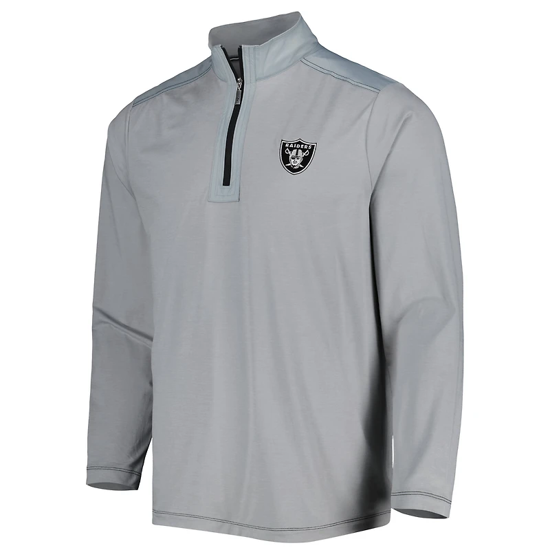 Men's Tommy Bahama Gray Las Vegas Raiders On Deck IslandZone Half-Zip Jacket