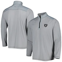 Men's Tommy Bahama Gray Las Vegas Raiders On Deck IslandZone Half-Zip Jacket