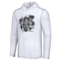 Men's Tommy Bahama White Las Vegas Raiders Graffiti Touchdown Pullover Hoodie