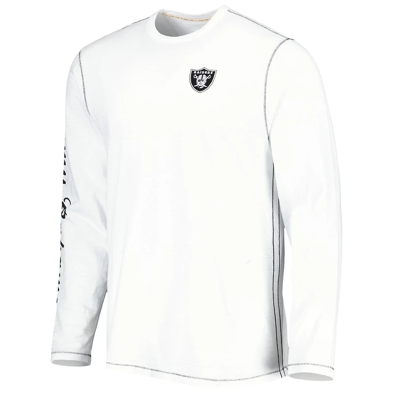 Men's Tommy Bahama White Las Vegas Raiders Laces Out Billboard Long Sleeve T-Shirt
