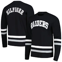 T-shirt à manches longues Tommy Hilfiger pour hommes noir/argent Las Vegas Raiders Nolan