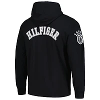 T-shirt à capuche noir manches longues Tommy Hilfiger Las Vegas Raiders Morgan pour hommes