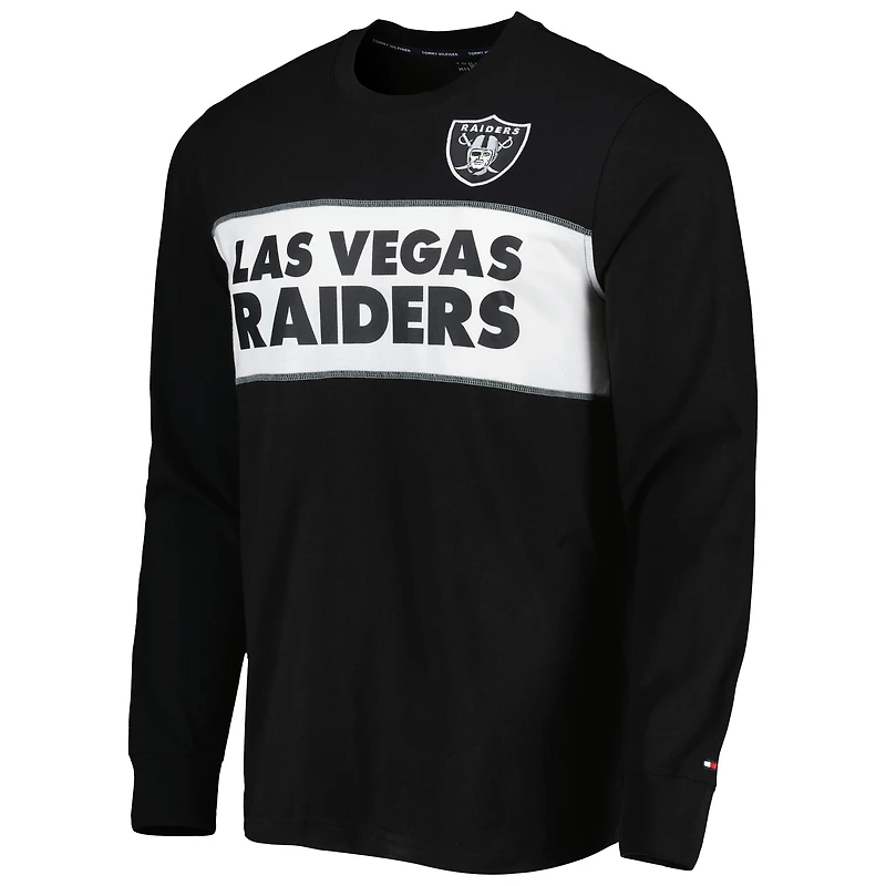 T-shirt à manches longues Tommy Hilfiger Las Vegas Raiders Peter Team noir pour homme