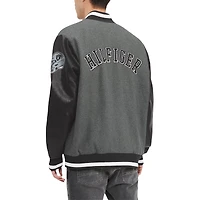 Men's Tommy Hilfiger  Heather Gray/Black Las Vegas Raiders Gunner Full-Zip Varsity Jacket