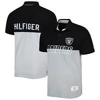 Polo Tommy Hilfiger Silver/Black Las Vegas Raiders Color Block pour homme